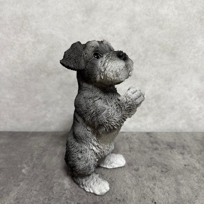 犬 置物 高さ21cm おしゃれ おねだりシュナウザー かわいい 動物