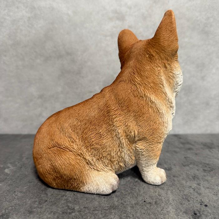 本物みたいなウエルツシュコーギー　飾りもの 犬 置物 おしゃれ お座りウェルシュコーギー かわいい 動物