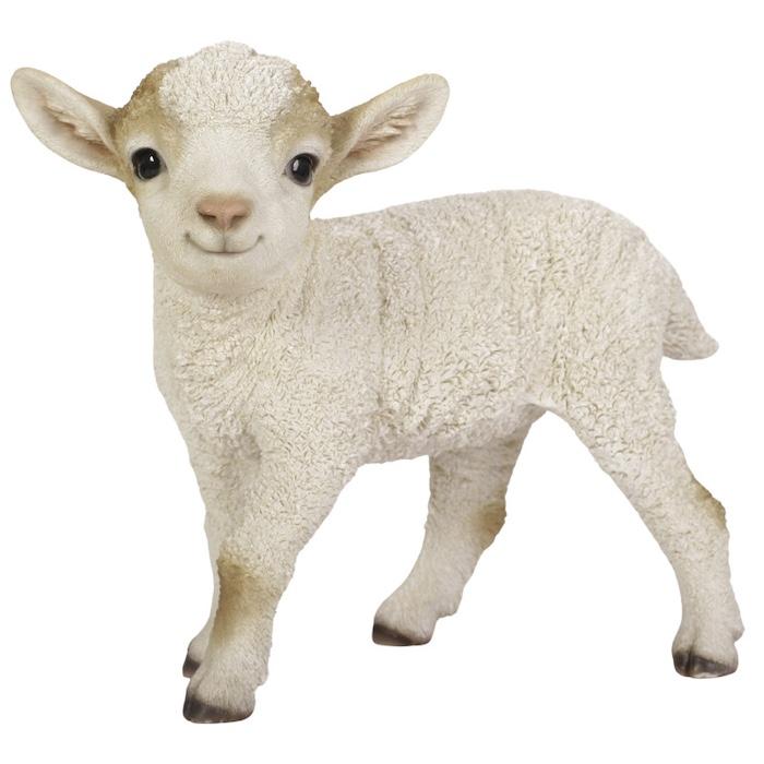 WOOBIA（ウービア） 置物 動物 茶色の頭髪の子羊 グッズ 横幅35.5cm