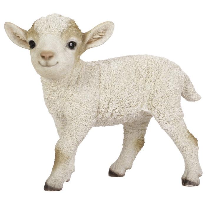 WOOBIA（ウービア） 置物 動物 茶色の頭髪の子羊 グッズ 横幅35.5cm