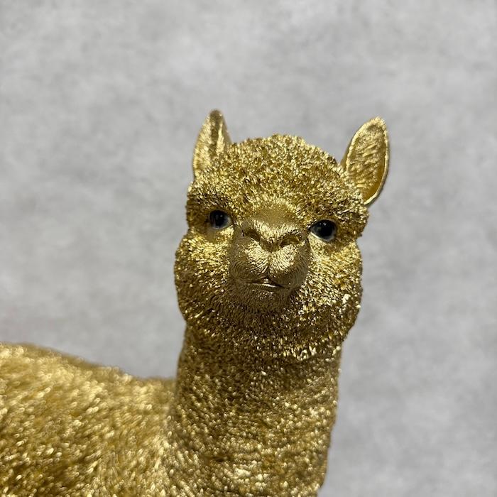 置物 動物 アルパカ ゴールド 大 金色 縁起物 高さ40cm おしゃれ