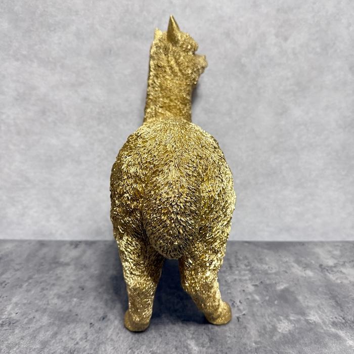 WOOBIA（ウービア） 置物 動物 アルパカ ゴールド 大 金色 縁起物 高さ