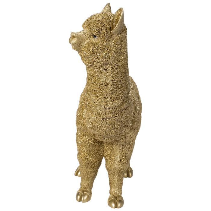 WOOBIA（ウービア） 置物 動物 アルパカ ゴールド 大 金色 縁起物 高さ