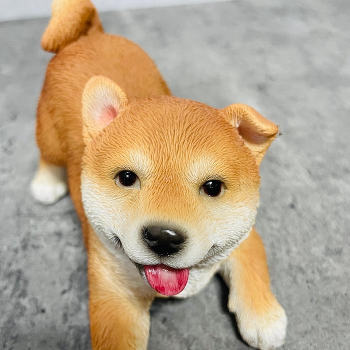 置物 犬 かわいい 動物 玄関 喜ぶ柴犬 グッズ おしゃれ インテリア