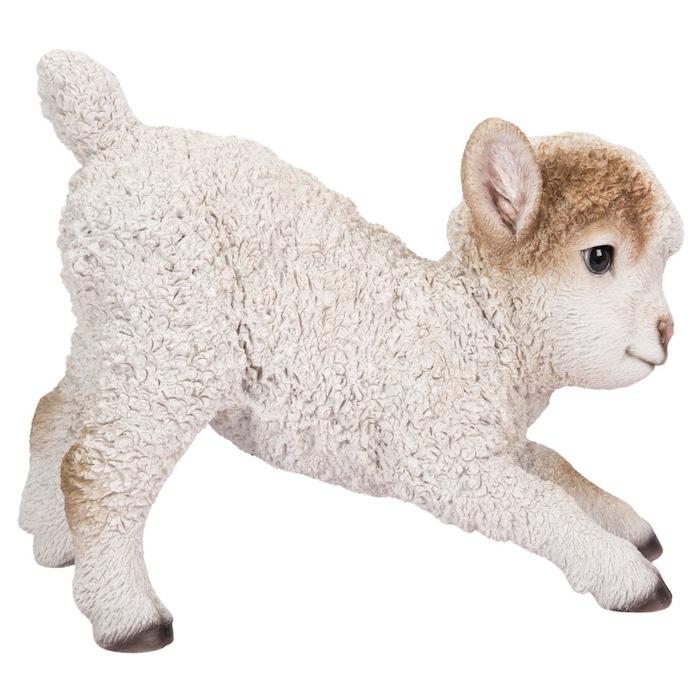 WOOBIA（ウービア） 置物 動物 前かがみの茶色の頭髪の子羊 横幅24.5cm