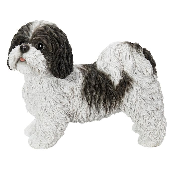 犬 置物 大型 動物 左向きシーズー 黒白 グッズ 横幅33cm woobia おしゃれ 大きい 玄関 インテリア ガーデン かわいい オブジェ 北欧 リアル 面白い ウービア | WOOBIA | 03
