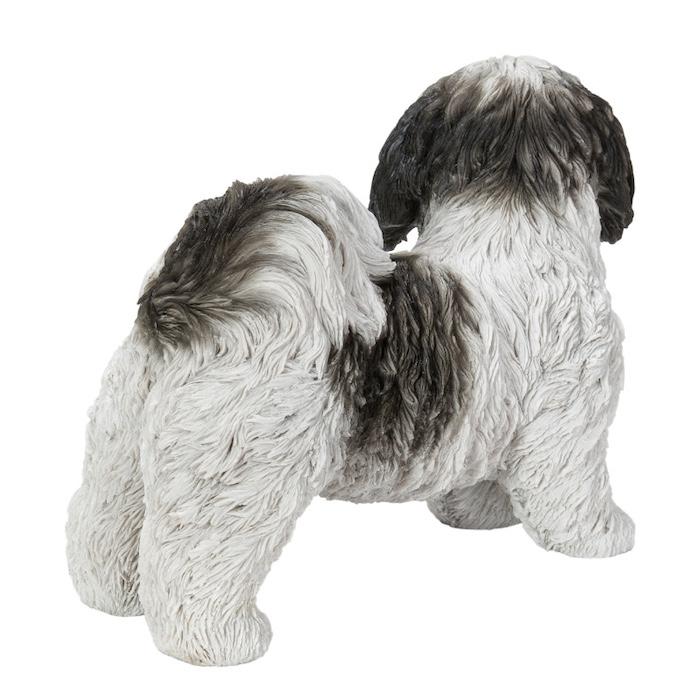 犬 置物 大型 動物 左向きシーズー 黒白 グッズ 横幅33cm woobia おしゃれ 大きい 玄関 インテリア ガーデン かわいい オブジェ 北欧 リアル 面白い ウービア | WOOBIA | 04