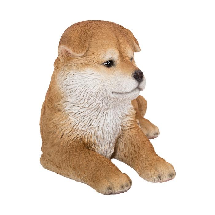 置物 犬 動物 寝そべる秋田犬 横幅31cm woobia おしゃれ 大きい 玄関