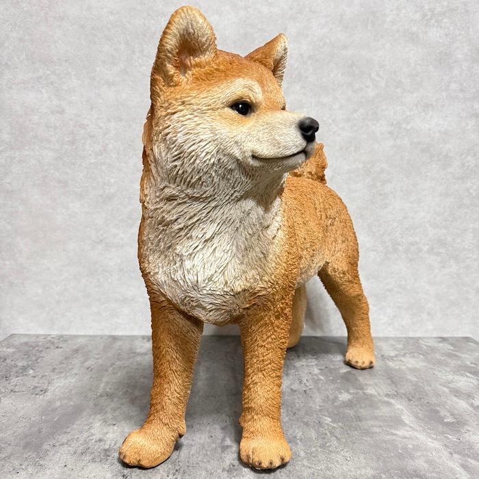 犬 置物 大型 動物 左向き秋田犬 大 高さ45.3cm woobia おしゃれ