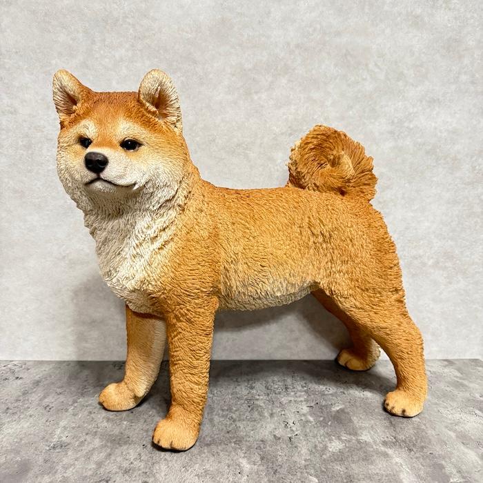 犬 置物 大型 動物 左向き秋田犬 大 横幅49.5cm woobia おしゃれ