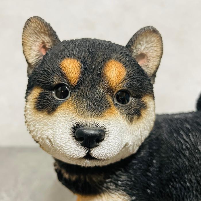 置物 犬 かわいい 動物 玄関 歩く黒柴犬 横幅18.5cm グッズ おしゃれ