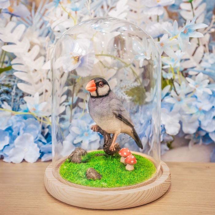 WOOBIA（ウービア） 置物 鳥 かわいい オブジェ 北欧 動物 切り株に