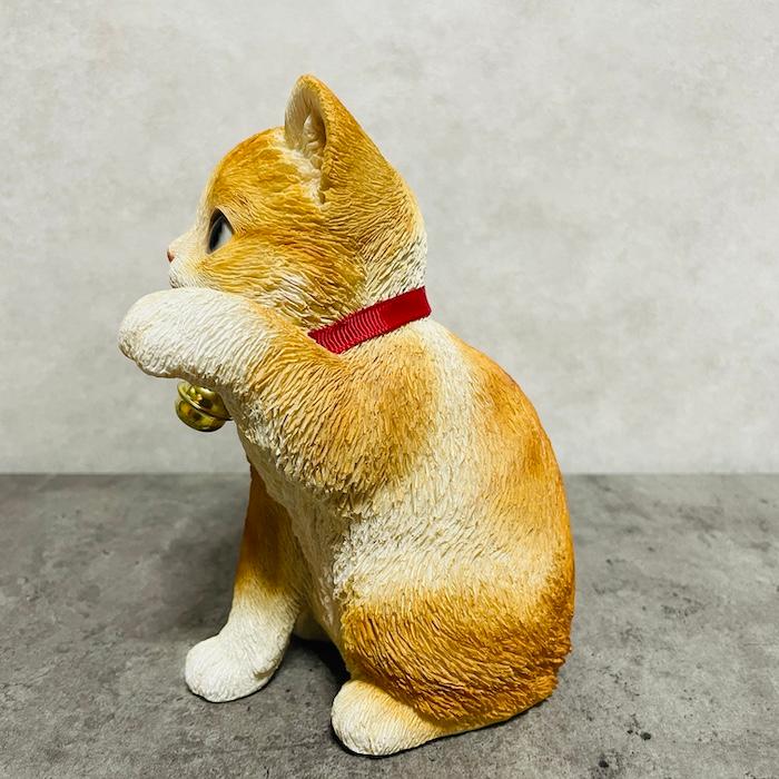 かわいい 置物 左手を上げる茶トラ白招き猫 商売繁盛 縁起物 おしゃれ インテリア 卓上 ガーデン 庭 woobia ウービア | WOOBIA | 04