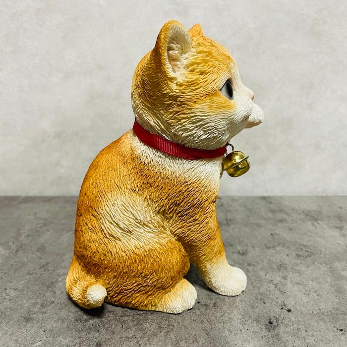 かわいい 置物 左手を上げる茶トラ白招き猫 商売繁盛 縁起物 おしゃれ