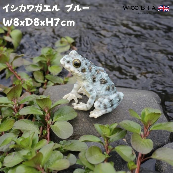 カエル 置物 かわいい イシカワガエル ブルー 蛙 縁起物 風水 玄関