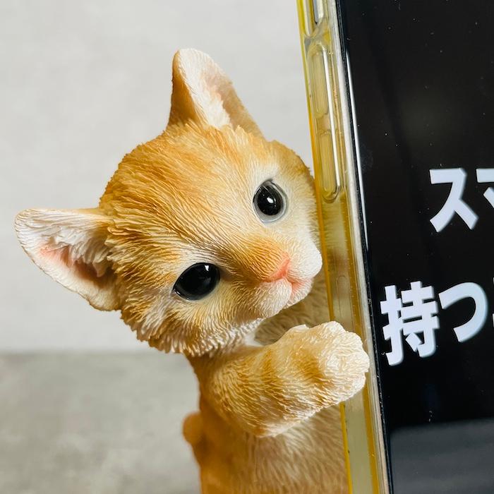 スマホスタンド 卓上 おもしろ 動物 茶トラ猫 ネコ アニマル 置物 かわいい おしゃれ 写真立て スマホホルダー woobia ウービア |  | 02