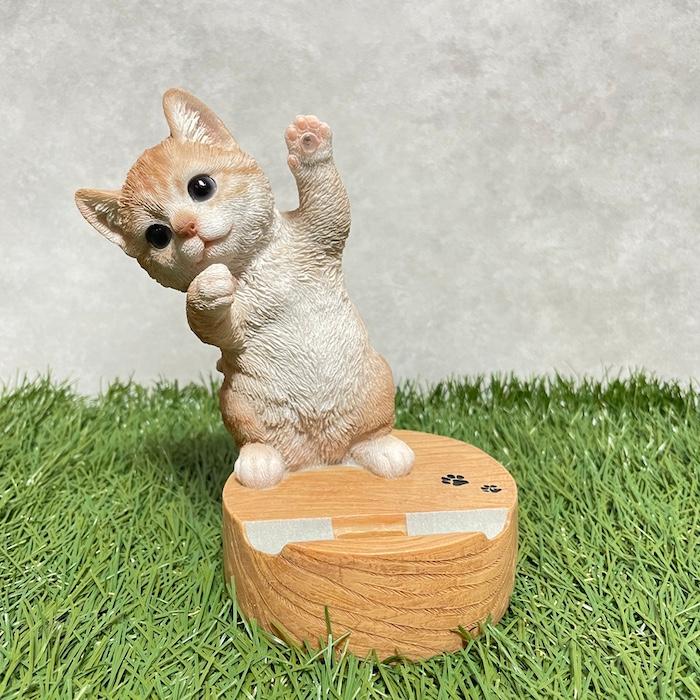 スマホスタンド 卓上 猫 おもしろ 動物 ミルクティー猫 ネコ 置物