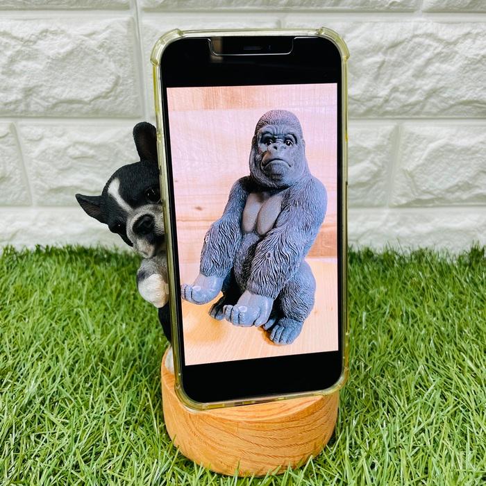 スマホスタンド 卓上 犬 おもしろ 動物 黒白フレンチブルドッグ 犬 かわいい置物 おしゃれ スマホホルダー 玄関 woobia ウービア |  | 01