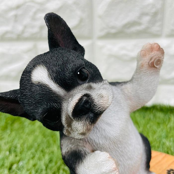 スマホスタンド 卓上 犬 おもしろ 動物 黒白フレンチブルドッグ 犬 かわいい置物 おしゃれ スマホホルダー 玄関 woobia ウービア |  | 04