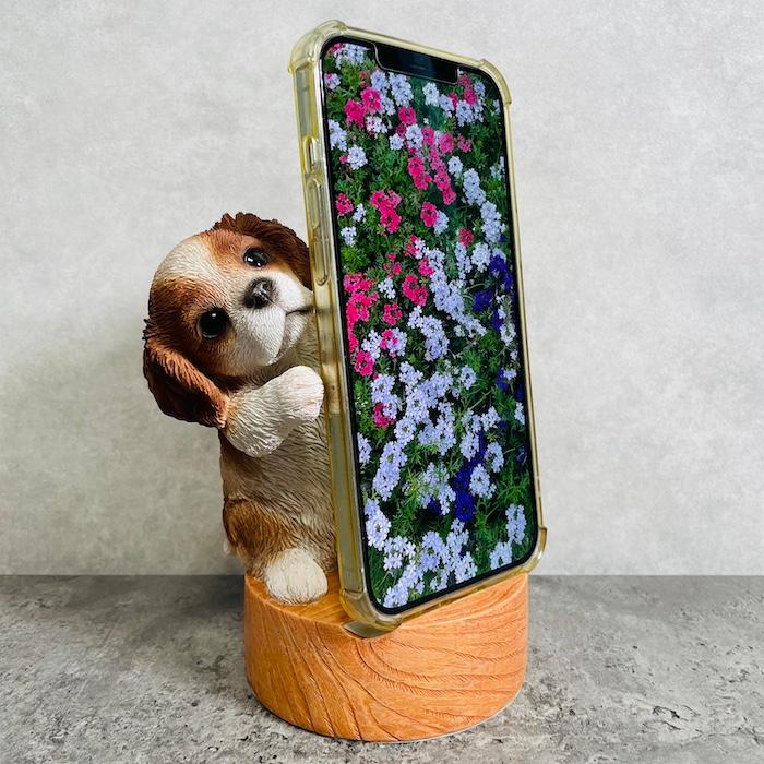 スマホスタンド 卓上 犬 おもしろ 動物 キャバリア 置物 かわいい おしゃれ リアル 写真立て スマホホルダー woobia ウービア |  | 07