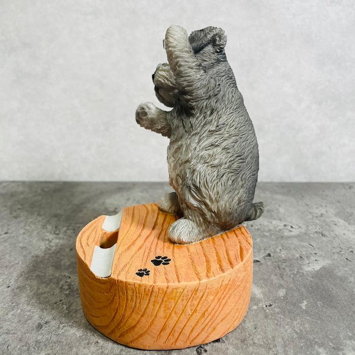 スマホスタンド 卓上 おもしろ 動物 シュナウザー ライトグレー 犬 置物 かわいい おしゃれ 写真立て スマホホルダー woobia ウービア |  | 06