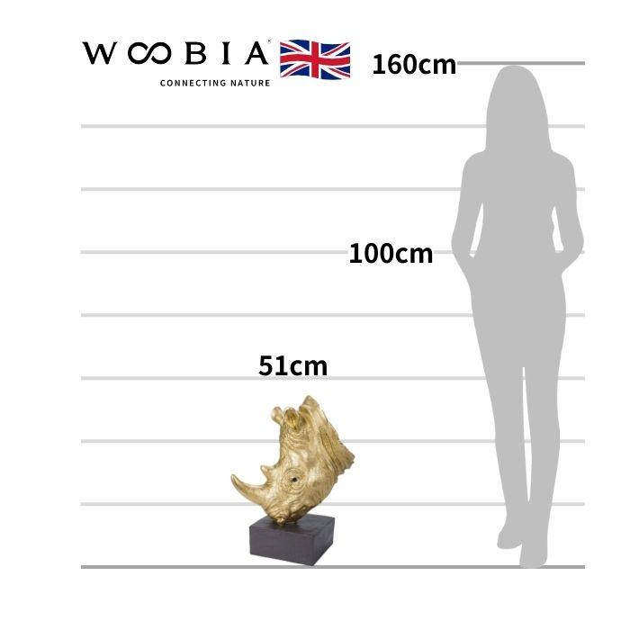WOOBIA（ウービア） 置物 動物 サイのオブジェ 高さ51cm 金色 ゴールド