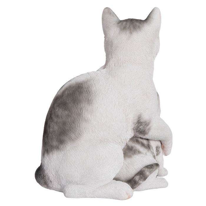 置物 動物 サバトラ白猫の親子 ネコ 高さ25cm woobia おしゃれ 大きい