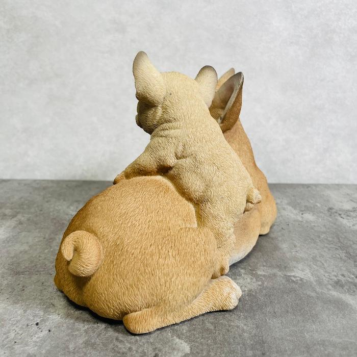置物 犬 かわいい 横幅27cm 動物 玄関 親子フレンチ・ブルドッグ おしゃれ インテリア ガーデンオーナメント woobia ウービア |  | 05