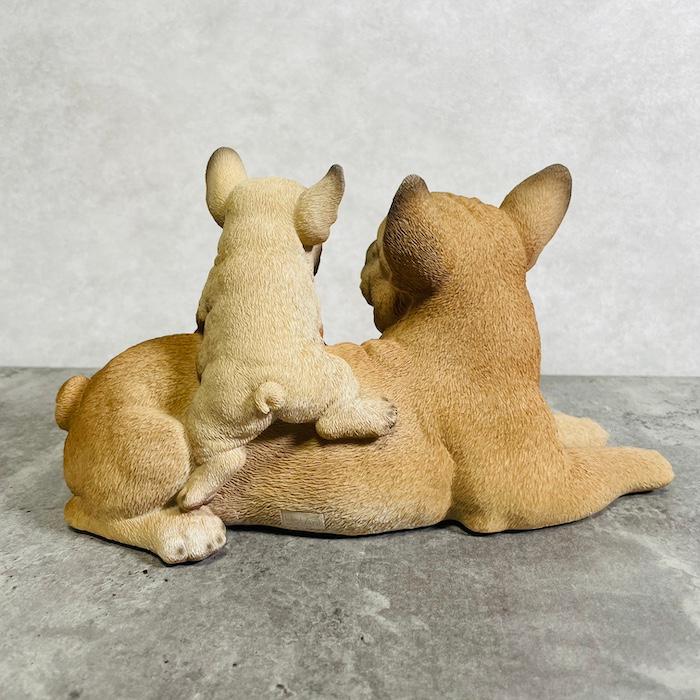 置物 犬 かわいい 横幅27cm 動物 玄関 親子フレンチ・ブルドッグ おしゃれ インテリア ガーデンオーナメント woobia ウービア |  | 06