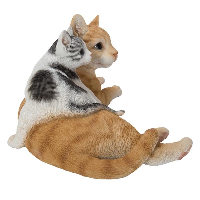 置物 猫 腹ばいの親子猫 茶トラ 子猫 幅32cm woobia ウービア リアル かわいい おしゃれ 玄関 インテリア オブジェ ガーデン 親子 ペア | WOOBIA | 06