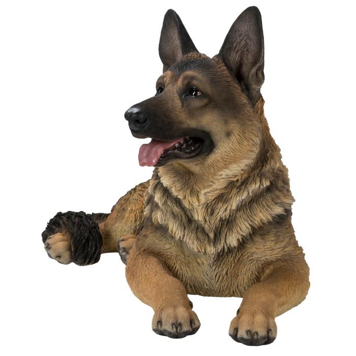 犬 置物 大型 動物 うつぶせジャーマンシェパード かわいい 高さ30cm
