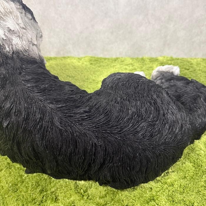 犬 置物 大型 動物 うつぶせボーダーコリー かわいい 横幅75cm