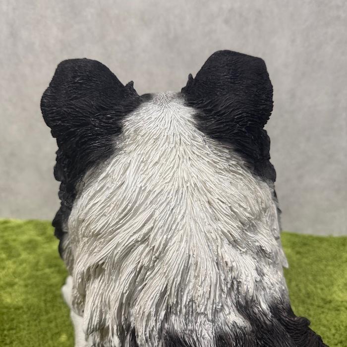 犬 置物 大型 動物 うつぶせボーダーコリー かわいい 横幅75cm
