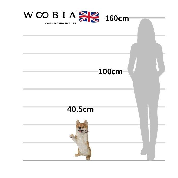 犬 置物 大型 動物 手をあげる柴犬 高さ40.5cm woobia おしゃれ 大きい