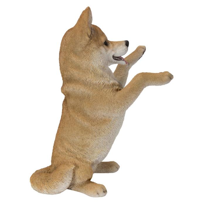 犬 置物 大型 動物 手をあげる柴犬 高さ40.5cm woobia おしゃれ 大きい