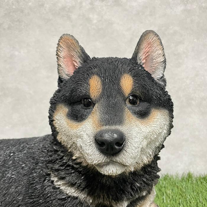 犬 置物 大型 動物 リラックス黒柴犬 グッズ 横幅56cm woobia おしゃれ