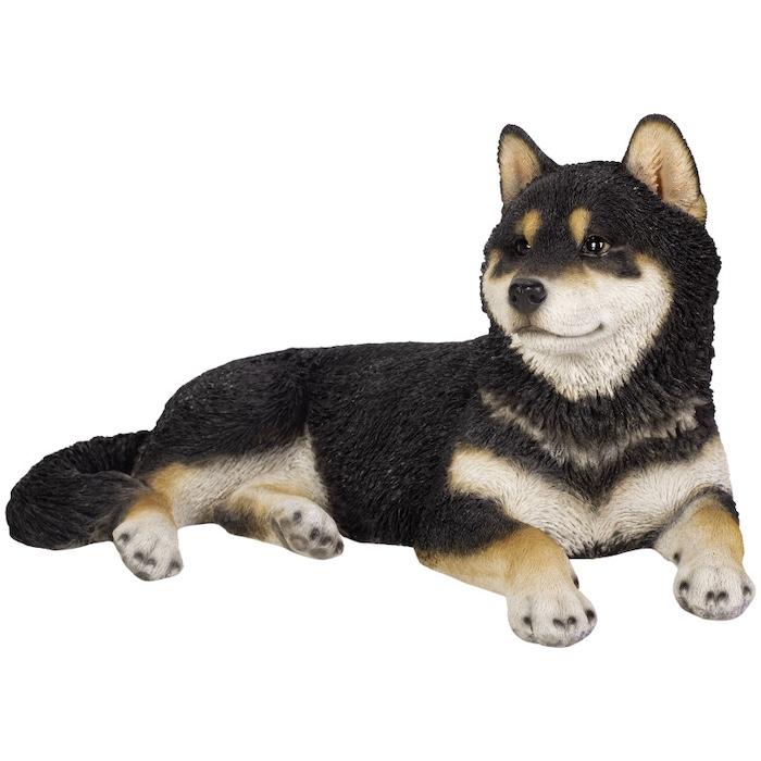 犬 置物 大型 動物 リラックス黒柴犬 グッズ 横幅56cm woobia おしゃれ