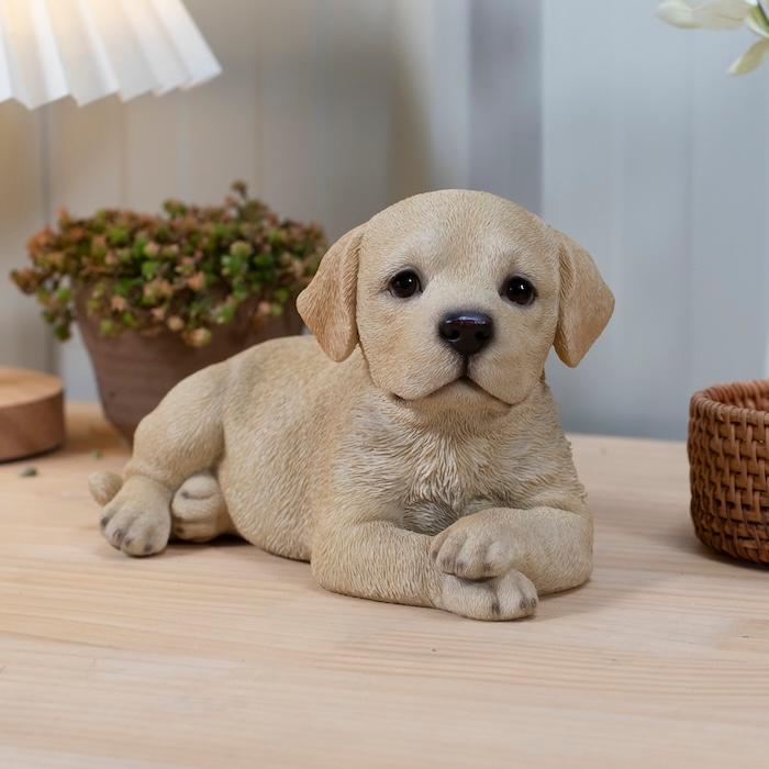 犬 置物 おしゃれ うつぶせラブラドールレトリバー 横幅20cm かわいい