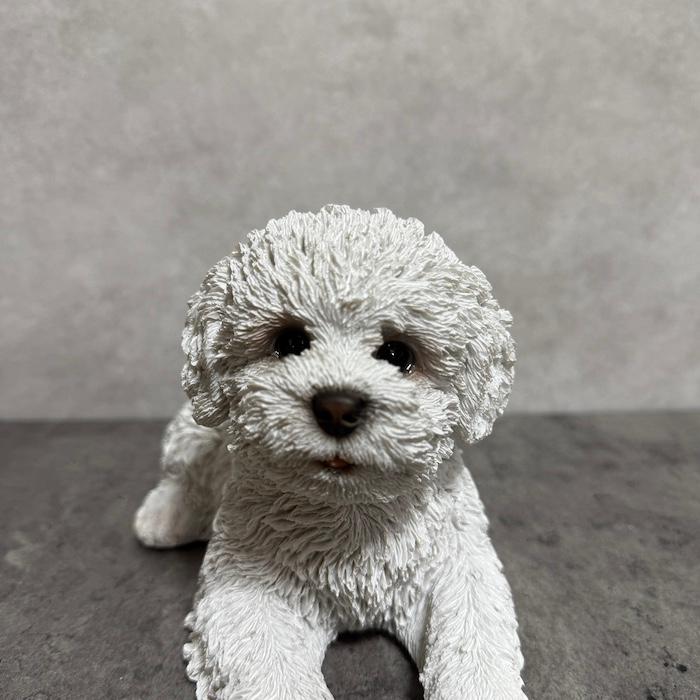 犬 置物 横幅20.5cm おしゃれ うつぶせビションフリーゼ かわいい 動物 インテリア オブジェ オーナメント woobia ウービア |  | 01