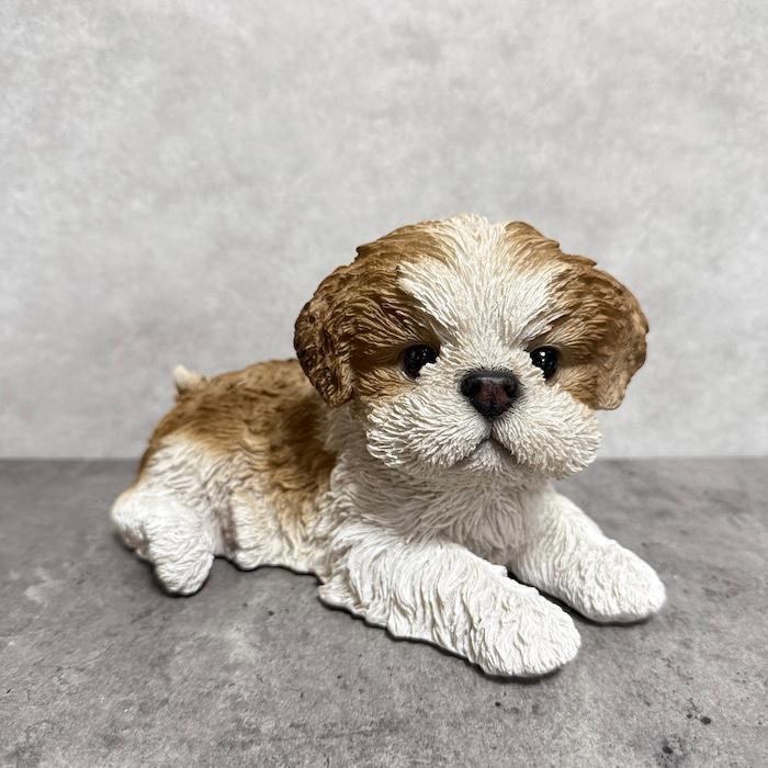 犬 置物 おしゃれ リラックスシーズー 茶白 かわいい 動物 インテリア オブジェ ガーデンオーナメント woobia ウービア |  | 01