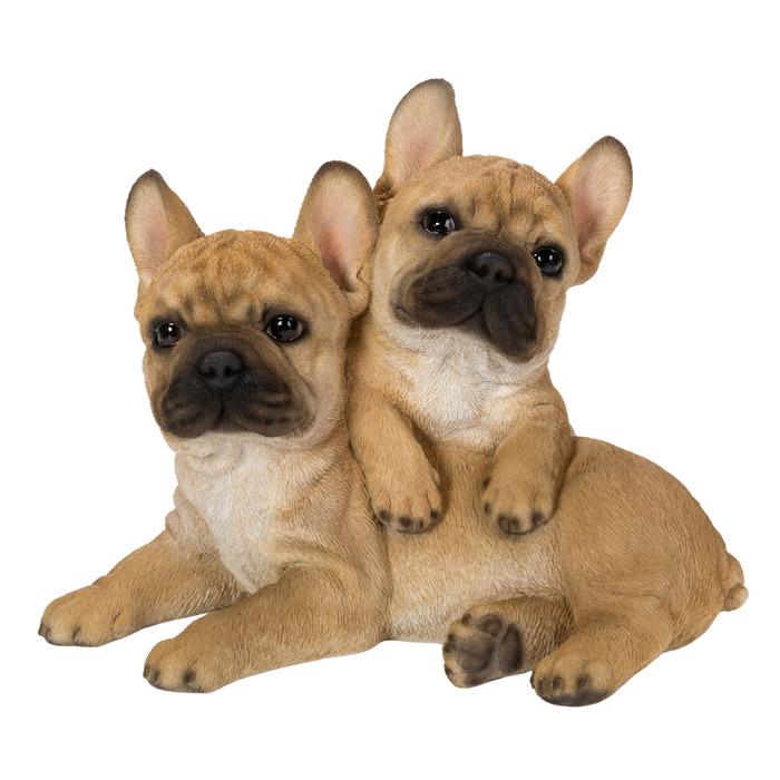 置物 犬 動物 2匹のフレンチブルドッグ 犬グッズ 高さ16.5cm ウービア