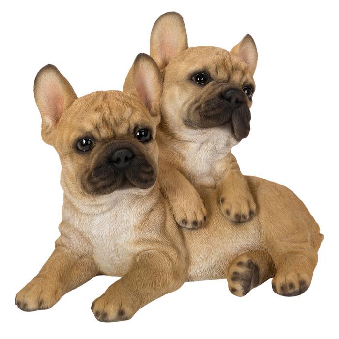 置物 犬 動物 2匹のフレンチブルドッグ 犬グッズ 高さ16.5cm ウービア