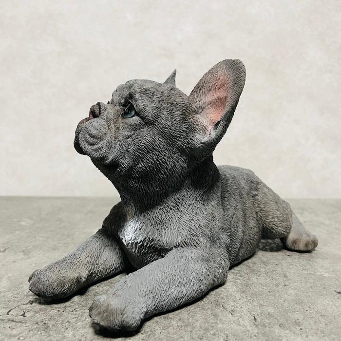 置物 犬 かわいい 動物 玄関 フレンチ・ブルドッグ 寝そべるポーズ