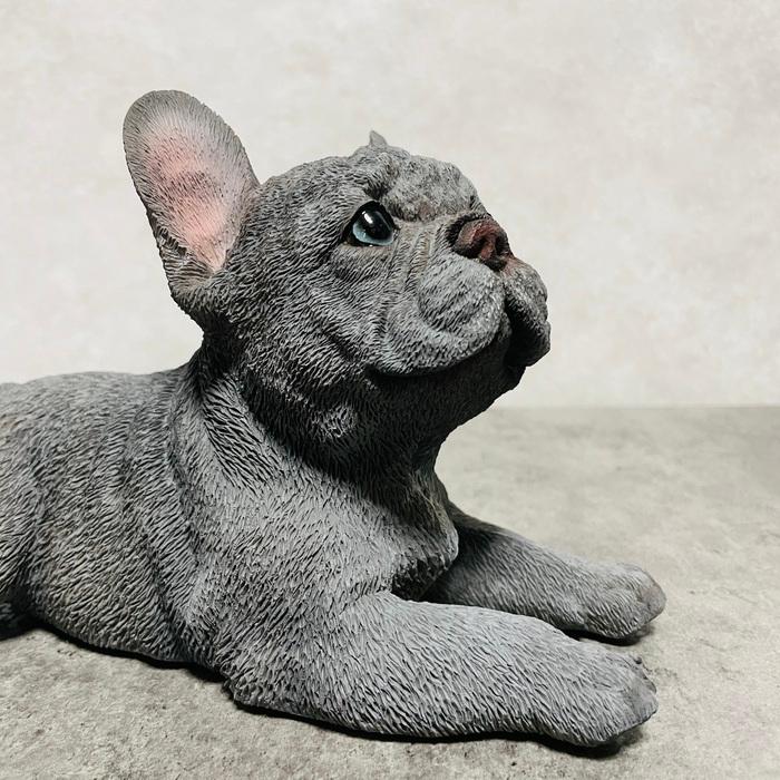 置物 犬 かわいい 動物 玄関 フレンチ・ブルドッグ 寝そべるポーズ