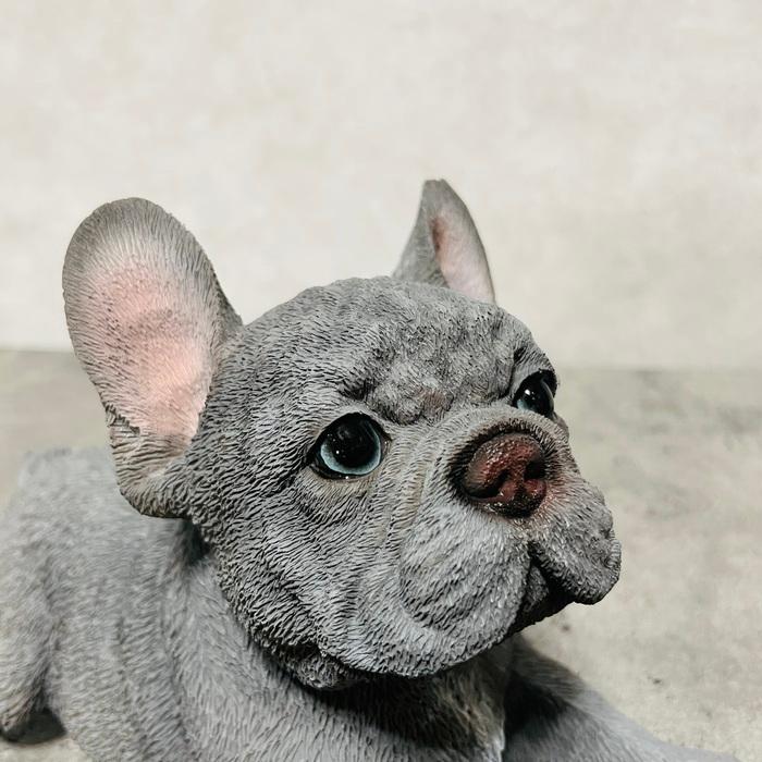 置物 犬 かわいい 動物 玄関 フレンチ・ブルドッグ 寝そべるポーズ