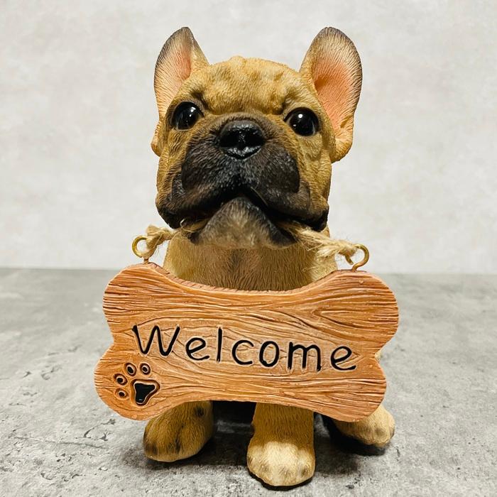置物 犬 かわいい 動物 玄関 ウェルカムボード フレンチブルドッグ おしゃれ インテリア ガーデン woobia ウービア |  | 02