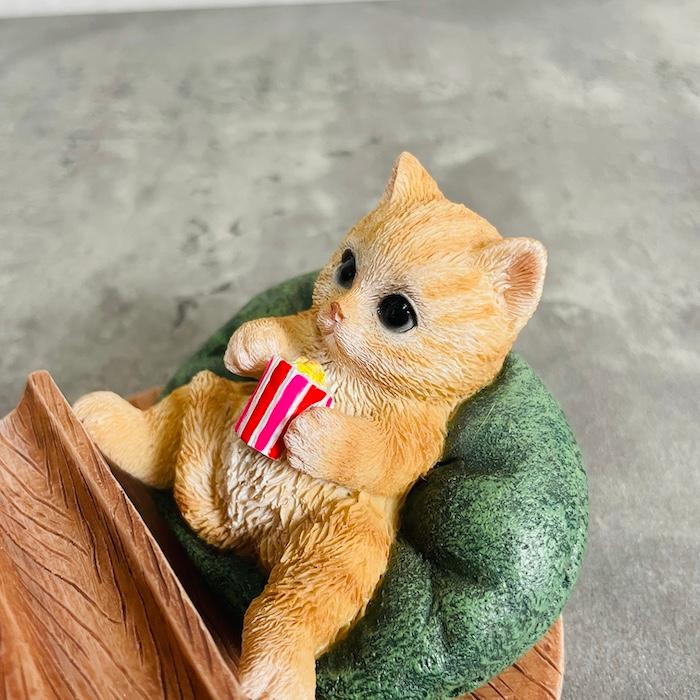 スマホスタンド 卓上 猫 おもしろ 動物 テレビを見る茶トラ猫 ネコ 置物 かわいい おしゃれ 写真立て スマホホルダー woobia ウービア |  | 08