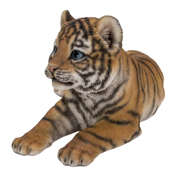 置物 動物 寝そべるタイガー 中 虎グッズ 高さ15cm woobia