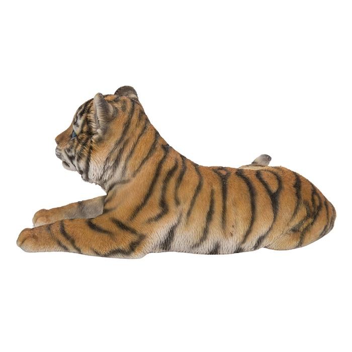 置物 動物 寝そべるタイガー 中 虎グッズ 高さ15cm woobia