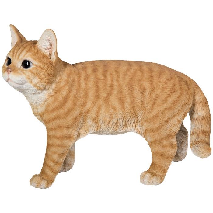 WOOBIA（ウービア） 置物 猫 動物 かわいい 左向きに立つ茶トラ猫 大
